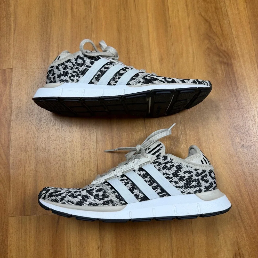 Adidas Swift Run X Womens Sneakers Leopard Print Black White FY2998 Size 8.5